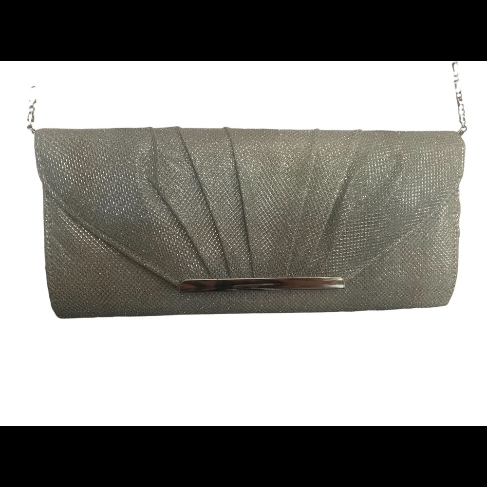 Silver Evening Bag Carry Shoulder